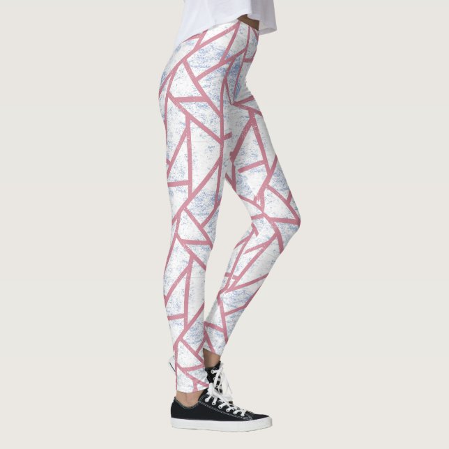 Leggings Patrón de mosaico rosa y azul (Derecha)
