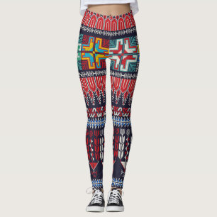 Leggings Patrón de Motif del Bordado Palestino.