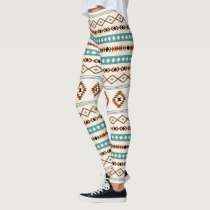 Leggings Patrón de motivos mixtos Aztec Verde azulada Terra