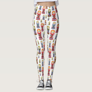 Leggings Patrón de muñeca anidada