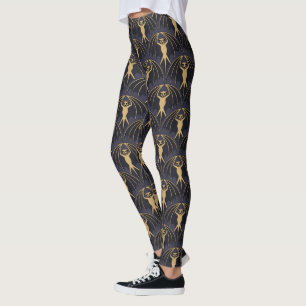 Leggings Patrón de murciélago Art Deco