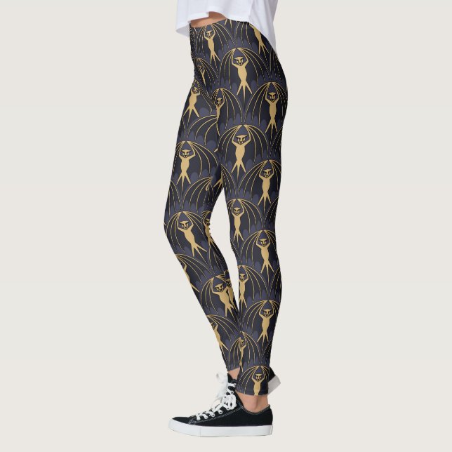 Leggings Patrón de murciélago Art Deco (Izquierda)