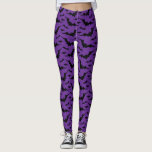 Leggings Patrón de murciélago morado<br><div class="desc">Usa esta leyenda del patrón de murciélago púrpura en esta Halloween o en cualquier momento que sientas un poco de batea.</div>