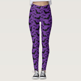 Leggings Patrón de murciélago morado