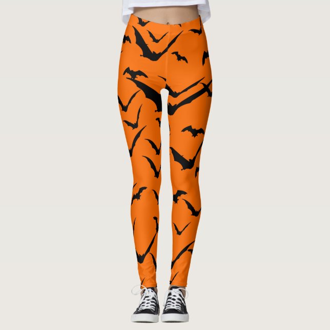 LEGGINGS PATRÓN DE MURCIÉLAGOS HALLOWEEN SIN COSTURAS (Anverso)