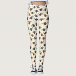 Leggings Patrón de murciélagos Kawaii Halloween con lentes 