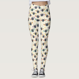Leggings Patrón de murciélagos Kawaii Halloween con lentes 