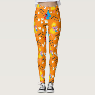 Leggings Patrón de murciélagos y fantasmas de Plaza Sésamo