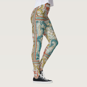 Leggings Patrón de Narciso Art Nouveau Antiguo Verneuil