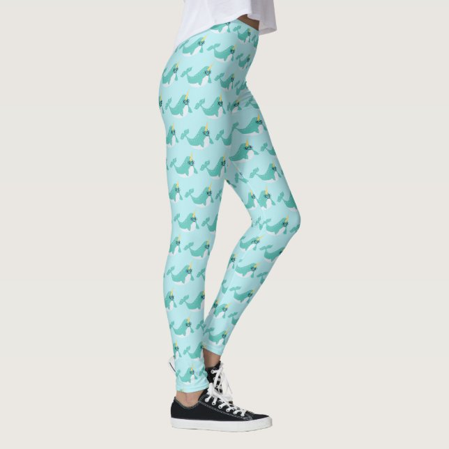 Leggings Patrón de Narwhal azul de Guay con lentes (Derecha)