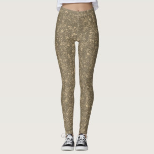 Leggings Patrón de naturaleza beige