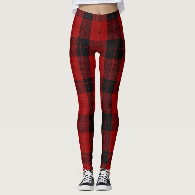 Leggings Patrón de navidades a cuadros Red Buffalo Plaid (Anverso)
