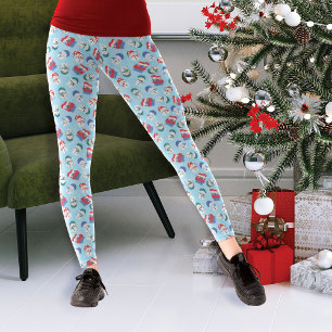 Leggings Patrón de Navidades acuáticos de los hombres de ni