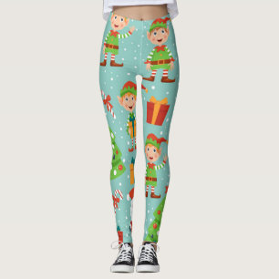 Leggings Patrón de Navidades de Santa y Elfs