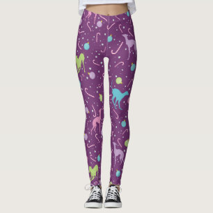 Leggings Patrón de Navidades de silueta de perro de grisú