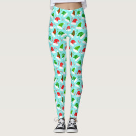 Leggings Patrón de Navidades de sombreros y canas