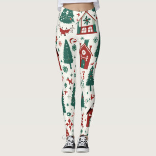 Leggings Patrón de Navidades de sublimación   Festividad