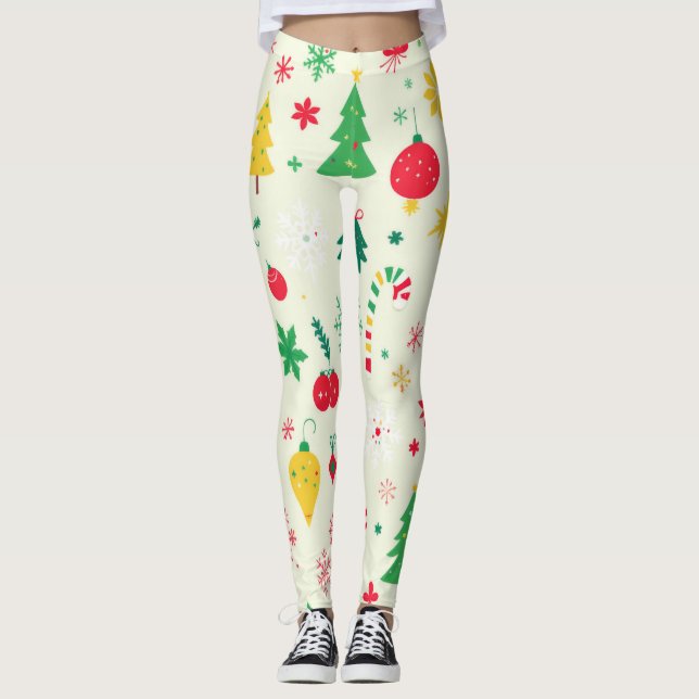 Leggings Patrón de Navidades festivos (Anverso)
