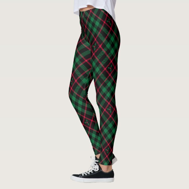 Leggings Patrón de Navidades Holly Plaid l (Izquierda)