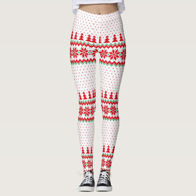 Leggings Patrón de navidades Lámparas de Navidad, equipo de (Anverso)