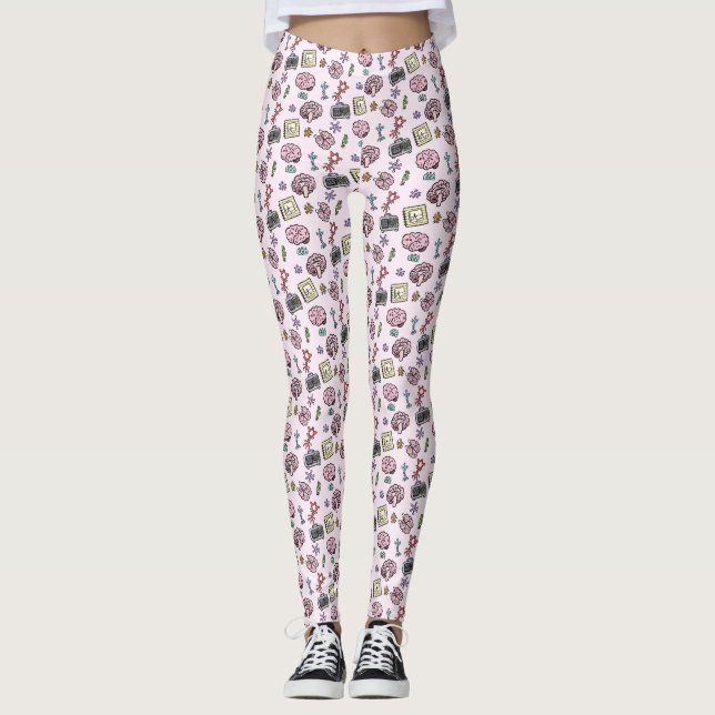 Leggings Patrón de neurociencia lindo (Anverso)
