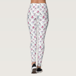 Leggings Patrón de nieve rosa | Navidades blancos