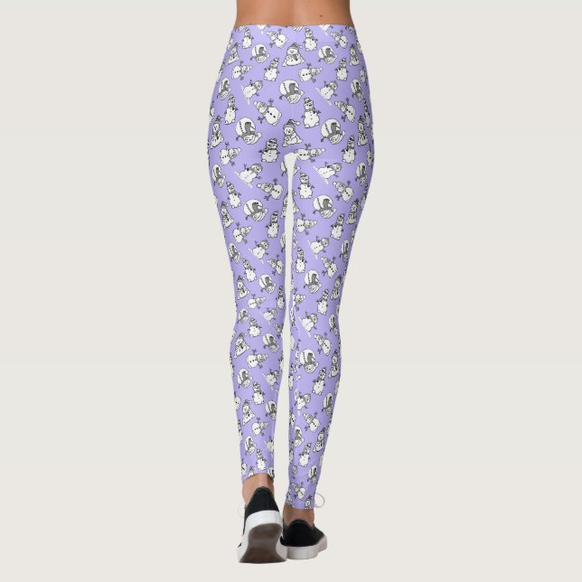 Leggings Patrón de Nieves Lilac | Navidades inteligentes (Reverso)