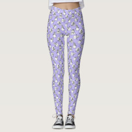 Leggings Patrón de Nieves Lilac | Navidades inteligentes