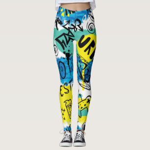 Leggings Patrón de niños dibujados a mano