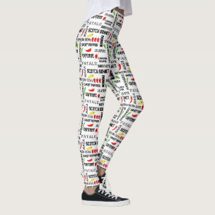 Leggings Patrón de nombres de niños de Chillies Spicy
