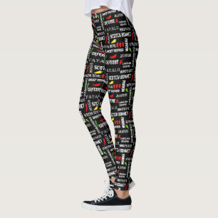 Leggings Patrón de nombres de Pepper Chili