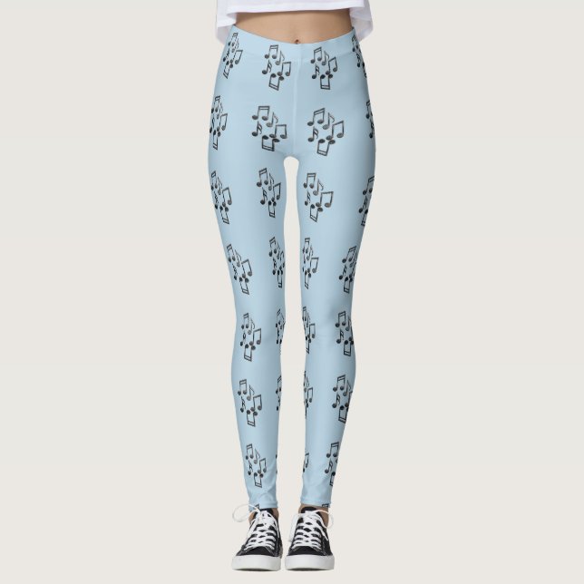 Leggings Patrón de notas musicales (Anverso)