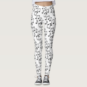 Leggings Patrón de notas musicales divertidas