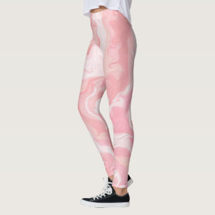 Leggings Patrón de nube de mármol rosa Guay, rosa caliente 