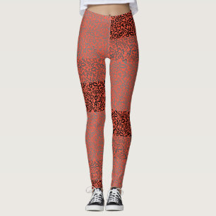 Leggings Patrón de número 01 con BG Naranja