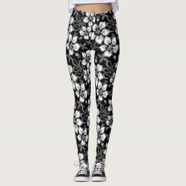 Leggings PATRÓN DE OLA DE JUNGla EN NEGRO