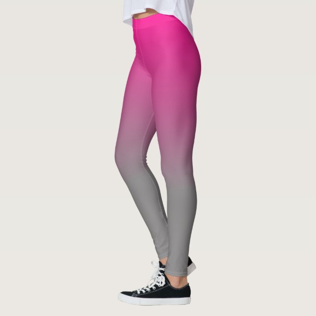 Leggings Patrón de Ombre Rosa Oscuro y Gris (Izquierda)