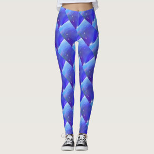 Leggings Patrón de onda de Curva Azul abstracto #3