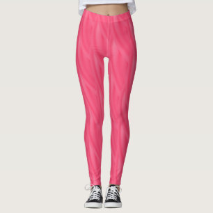 Leggings Patrón de onda rizada abstracta rosa caliente #2