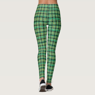 Leggings Patrón de onda verde sobre las piernas Personaliza