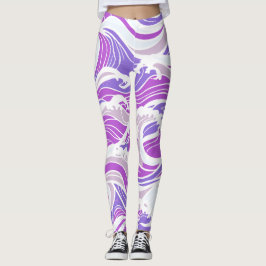 Leggings Patrón de Onda Violeta
