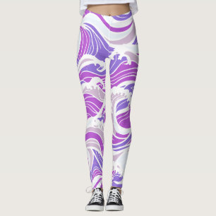 Leggings Patrón de Onda Violeta