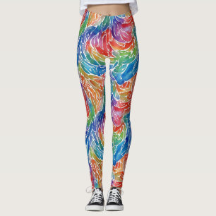Leggings Patrón de orgullo de acuarela arcoíris único y art