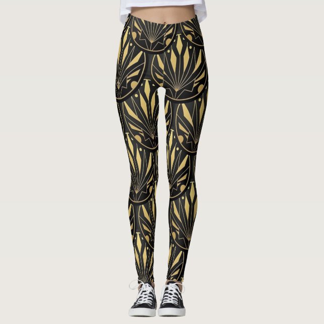 Leggings patrón de oro de art deco (Anverso)