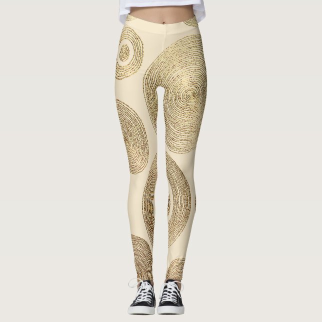 Leggings Patrón de oro: diseño lujoso abstracto brillante (Anverso)