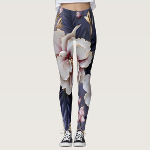 Leggings Patrón de orquídeas