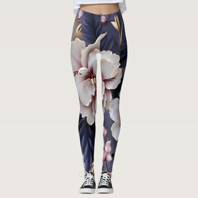 Leggings Patrón de orquídeas (Anverso)