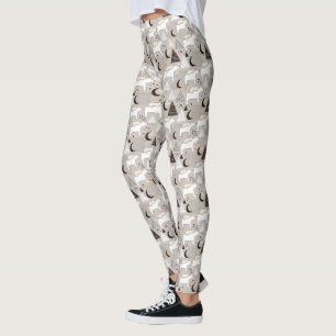 Leggings Patrón de oso de madera de Doodle Cuaderno