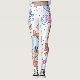 Leggings Patrón de oso de peluche
