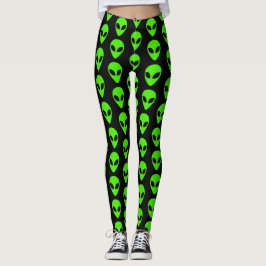 Leggings Patrón de ovni alienígena 